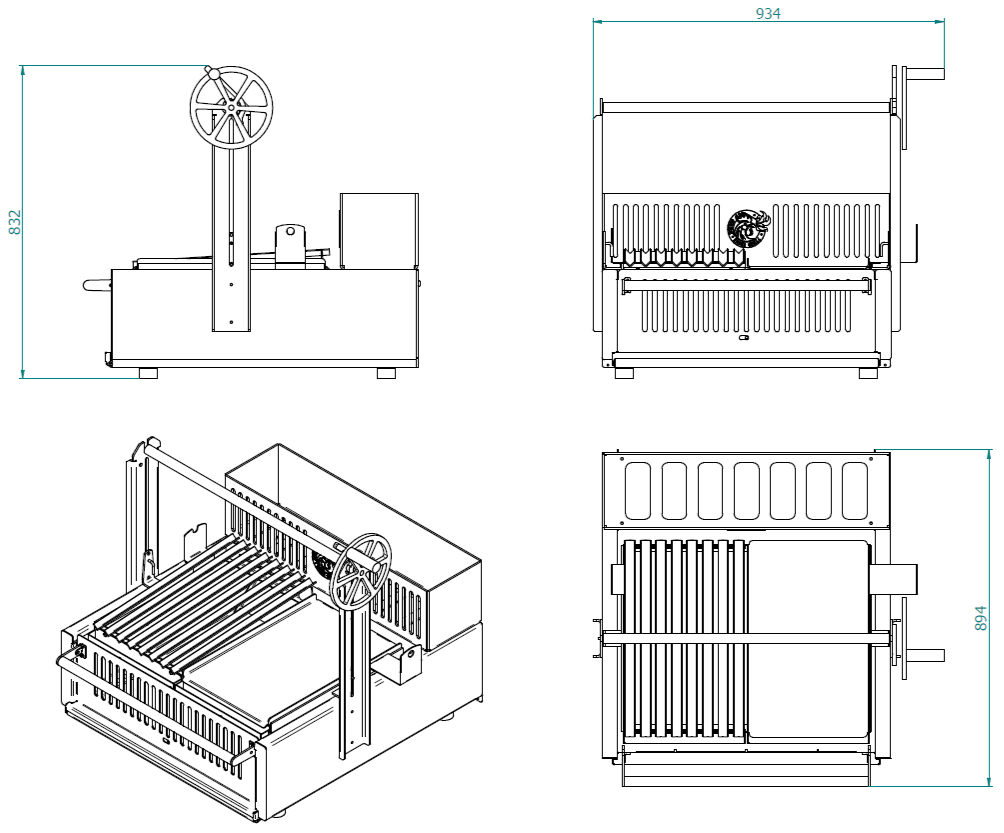 Technical drawing of the Ember Legacy including measurements