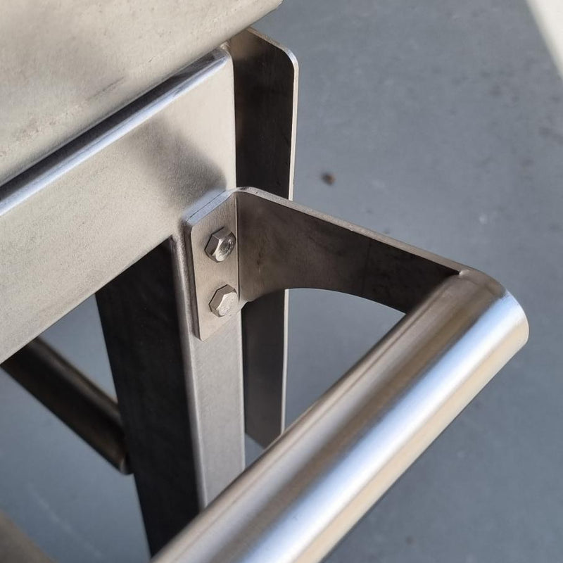 Stainless steel grill cart handle